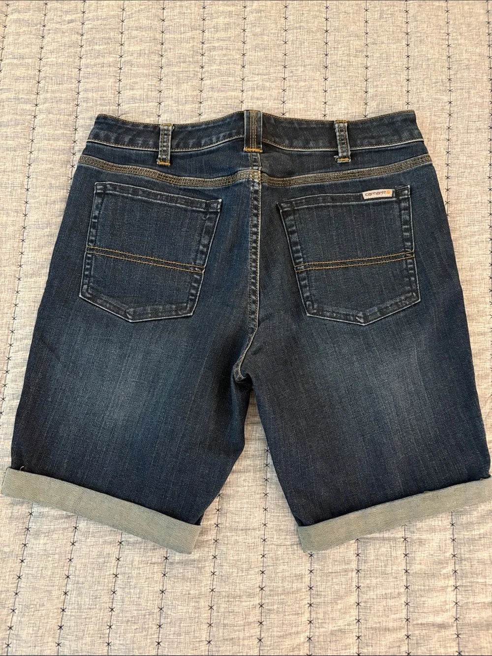 Carhartt Women's Slim Fit Dark Blue Denim Jean Shorts